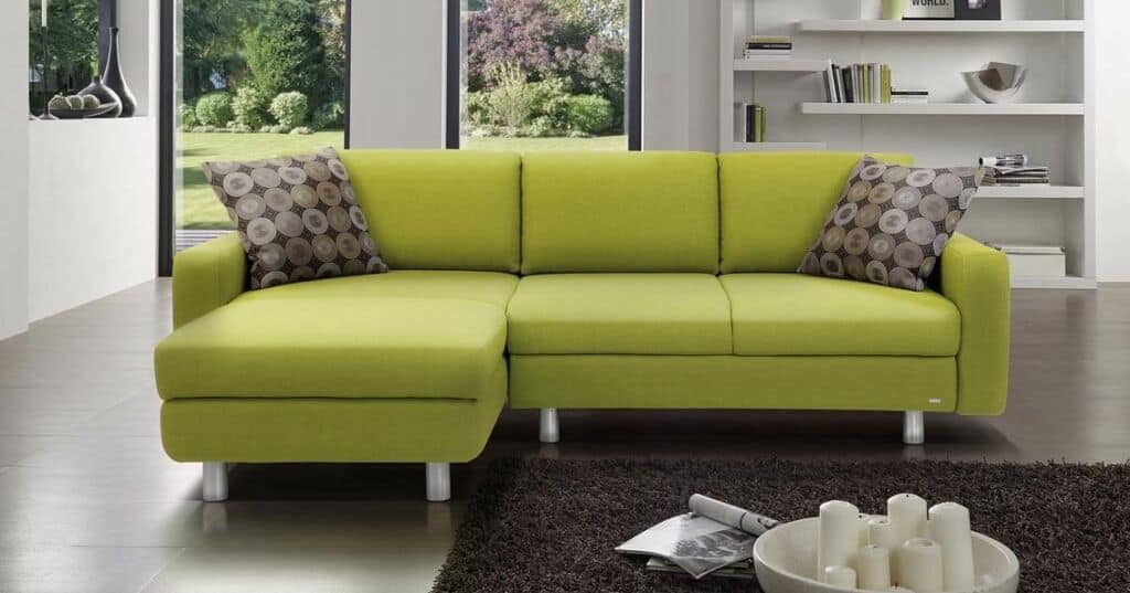 Sedda Sitzgarnitur Couch mit grünem Stoff