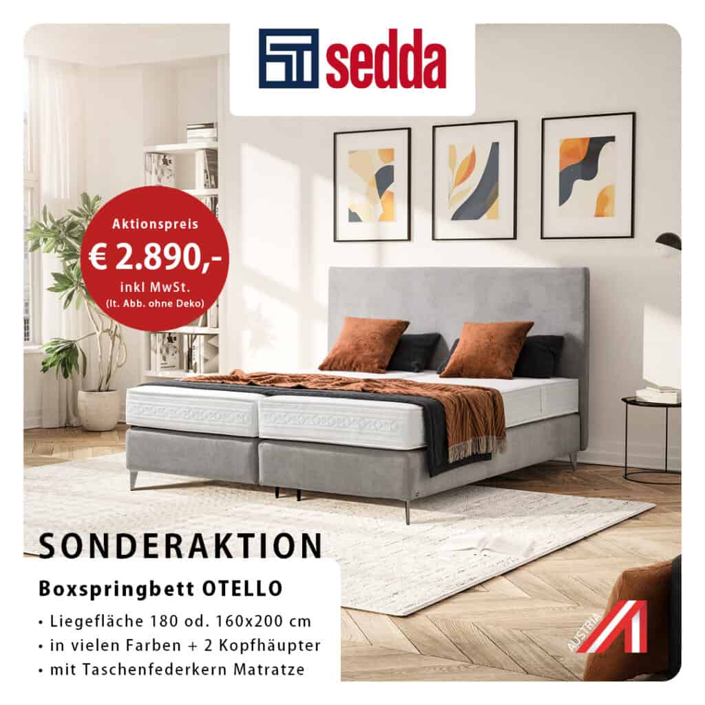 Boxspringbett Otello Sedda